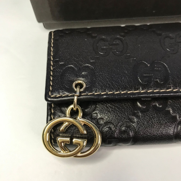 💯 Original GUCCIImprime Monogram GG Pierce 6 Key Case Black - Picture 5 of 16